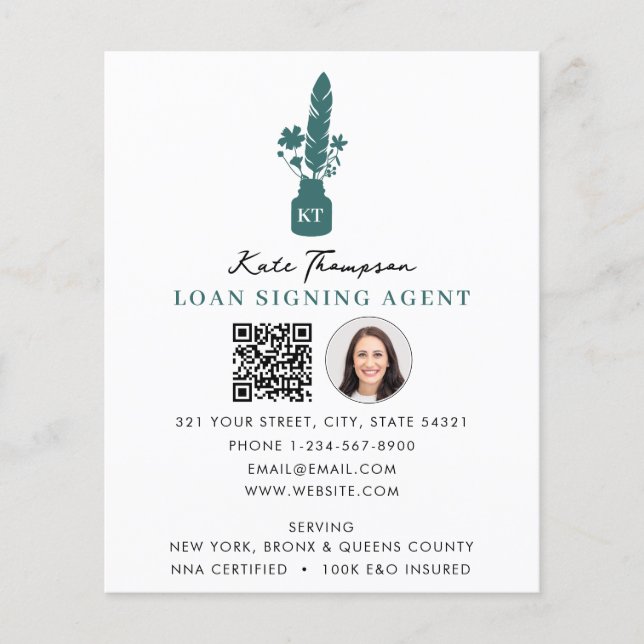 Flyer Código QR del Agente de Firma Notarial Pluma Botán (Frente)