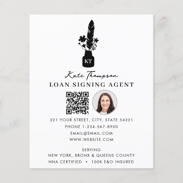 Flyer Código QR del Agente de Firma Notarial Pluma Botán (Frente)