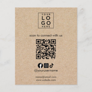 Flyer Código QR del logotipo de las redes sociales de Ru