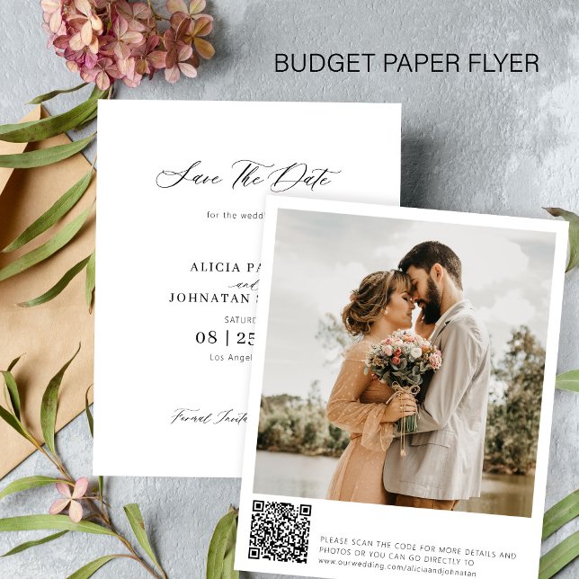 Flyer Código QR económico foto boda guardar fecha (Subido por el creador)