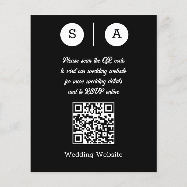 Flyer Código QR en blanco y negro, simple y Moda (Frente)