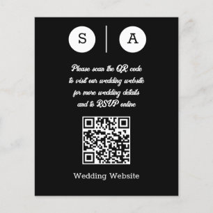 Flyer Código QR en blanco y negro, simple y Moda