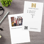 Flyer Código Qr para foto de logotipo comercial<br><div class="desc">Fondo blanco. Personalice y agregue su logotipo comercial,  nombre,  dirección,  texto,  su propio código QR. Atrás: agrega una foto y más texto. Cuenta la historia de tu marca.</div>