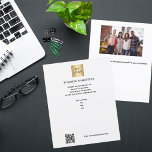 Flyer Código Qr para foto de logotipo comercial<br><div class="desc">Fondo blanco. Personalice y agregue su logotipo comercial,  nombre,  dirección,  texto,  su propio código QR. Atrás: agrega una foto y más texto.</div>