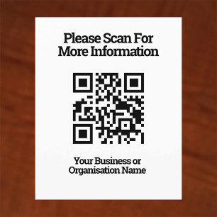 Flyer Código QR para la información del cliente en un
