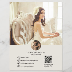 Flyer Código QR Personalizado Foto Redes Sociales Empres