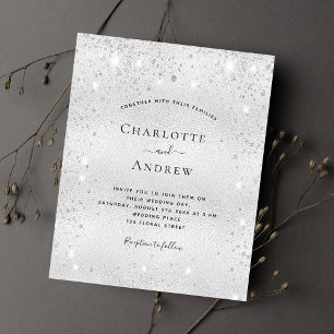 Flyer Código QR plata Invitación a matrimonio presupuest