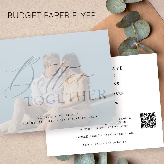 Flyer CÓDIGO QR presupuesto foto moderna boda guardar la (Subido por el creador)