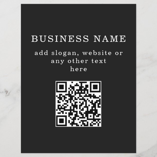 Flyer código QR promocional de negocios  (Frente)