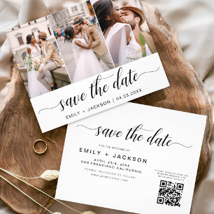 Flyer Código QR - Save the Date Modern Elegant 3 Photo