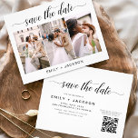 Flyer Código QR - Save the Date Modern Invitación 3 Foto<br><div class="desc">Código QR - Paisaje moderno y elegante Horizontal Tres (3) Foto Guardar el imán Boda de fecha con tipografía manuscrita a mano. El imán para guardar la invitación de fecha incluye tipografía y moda de guiones y un diseño sencillo al que puede agregar su imagen personalizada de fotografía de compromiso....</div>