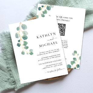 Flyer Código QR Todo En Un Boda Moderno Ecológico Eucaly