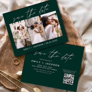 Flyer Código QR verde esmeralda - Save the Date 3 Photo