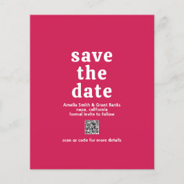 Flyer Código QR Viva Magenta Presupuesto Boda Guardar la