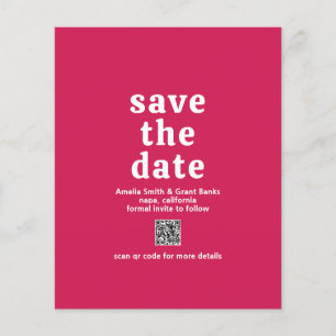 Flyer Código QR Viva Magenta Presupuesto Boda Guardar la