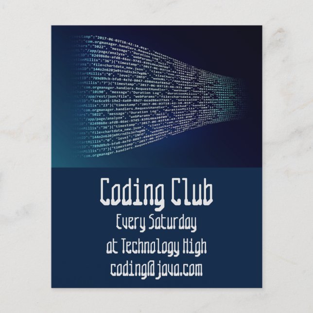 Flyer Coding Club Coding Campamento de codificación para (Frente)