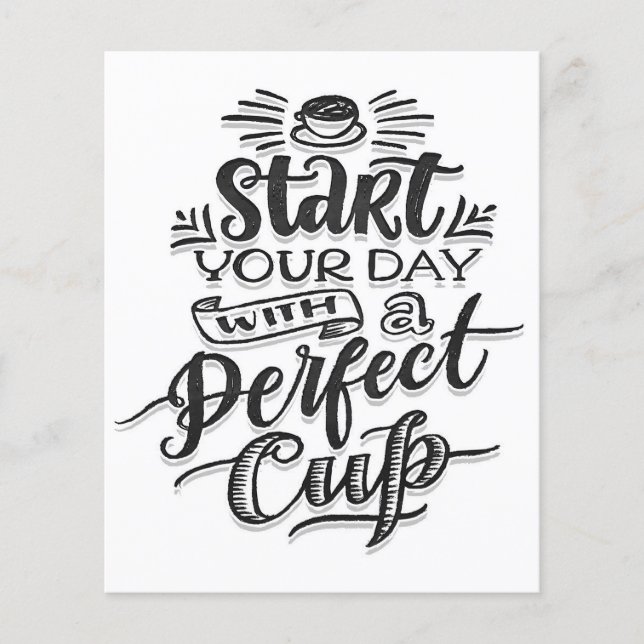 Flyer Coffee Start Your Day With A Perfect Cup  (Frente)