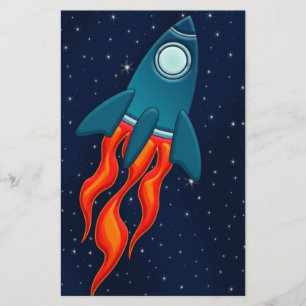 Flyer Cohete Espacial Lindo y Diseño de Espacio Exterior