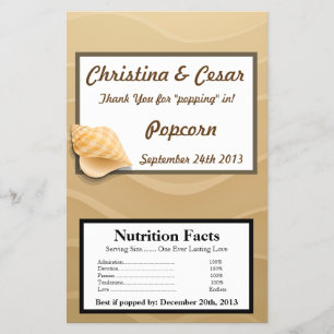 Flyer Cojines de microondas con concha de maíz en playa