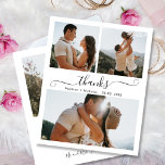 Flyer Collage de Bodas de guiones de Boho de presupuesto<br><div class="desc">Presupuesto, Elegante, Boho Modern Boda (3) Collage de fotos "Gracias" Script personalizado asequible boda bajo presupuesto gracias volante. Elegante plantilla de agradecimiento boda con 3 fotos en la parte delantera y una en la parte posterior. ***POR FAVOR, TEN EN CUENTA QUE! *** PAPEL PRESUPUESTARIO/VOLADOR ES PAPEL DELGADO. NO SE INCLUYÓ...</div>