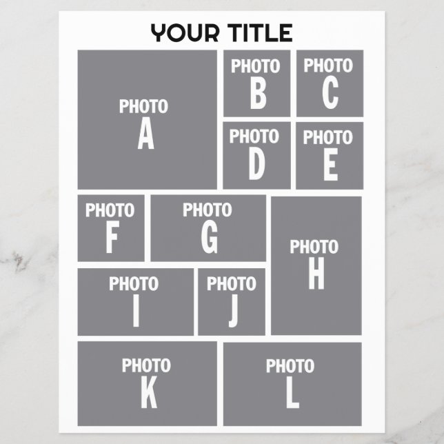 Flyer Collage de fotos 12 distribución de fotos (Frente)