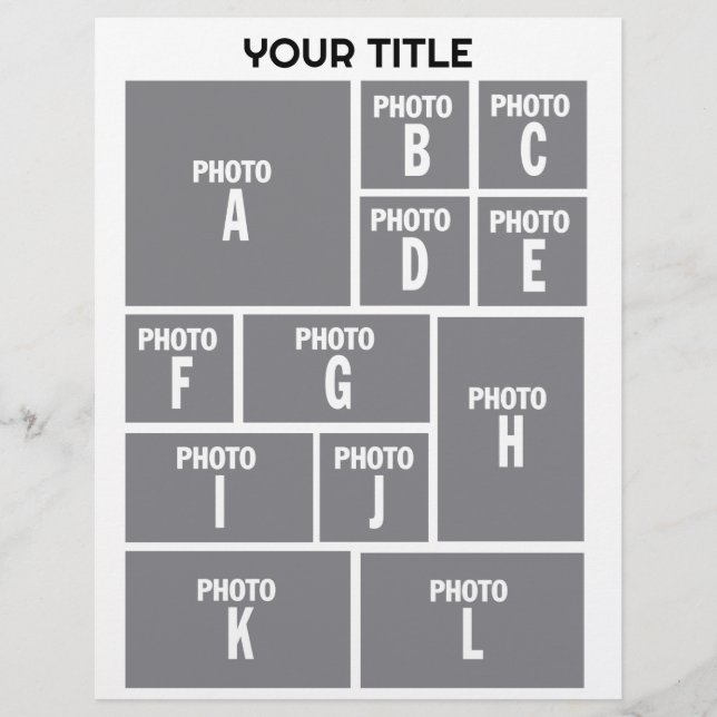 Flyer Collage de fotos 12 distribución de fotos (Frente)