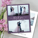 Flyer Collage de fotos barato Mauve Boda Gracias Volador<br><div class="desc">Barato Moderno y Elegante Guión Escrito A Mano (3) Tres Bodas Collages de fotos Gracias Volante personalizado asequible de bajo presupuesto. Elegante plantilla de agradecimiento boda con tres fotos en la parte delantera y una en la parte posterior. ***POR FAVOR, TEN EN CUENTA QUE! *** ¡DESPLIEGUE PARA MÁS INFORMACIÓN! ***...</div>