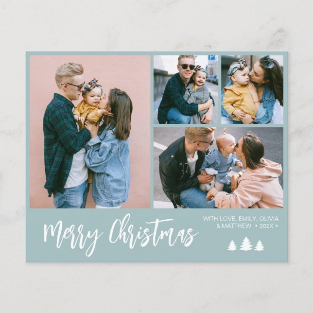 Flyer Collage de fotos de guión de presupuesto Navidades (Frente)