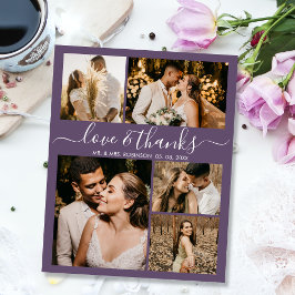 Flyer Collage de fotos de presupuesto Boda Gracias Mauve