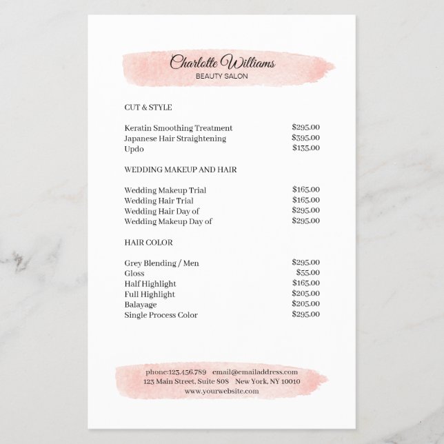 Flyer Color de agua Simpel Rosa (Frente)