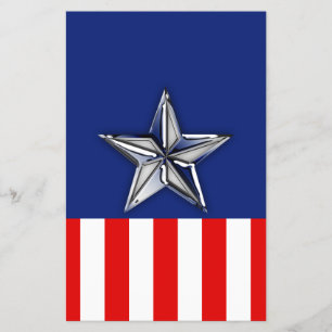 Flyer Colores Festivos Patrióticos Estrella de Plata com