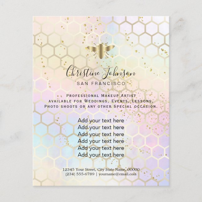 Flyer colores pastel de abejas (Frente)