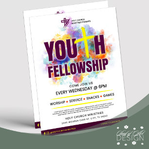 Flyer Colorido evento de la Iglesia de la Juventud