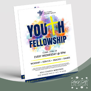 Flyer Colorido evento de la Iglesia de la Juventud