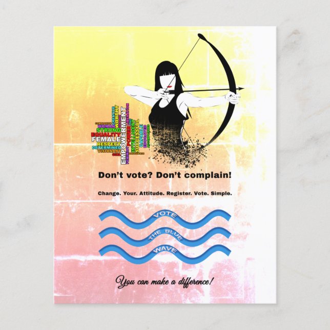 Flyer Combo Female Archer, Strong Women, and Vote Blue (Frente)