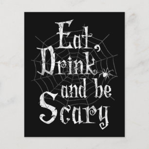 Flyer Comer, beber y ser asustado Halloween Funny Spider