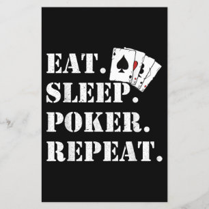 Flyer Comer Dormir Póquer Repetir Frase de Casino Póquer