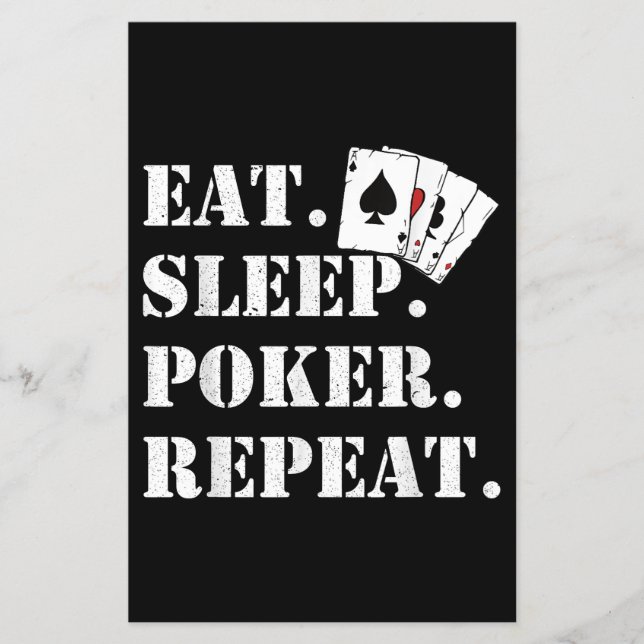 Flyer Comer Dormir Póquer Repetir Frase de Casino Póquer (Frente)