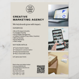 Flyer Comercialización con logotipo moderno Empresa neut