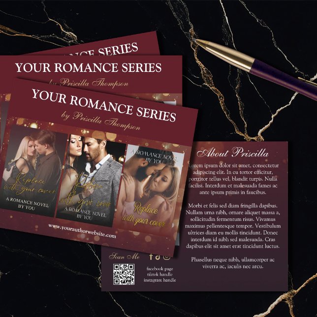 Flyer Comercialización de la serie de libros románticos  (Subido por el creador)