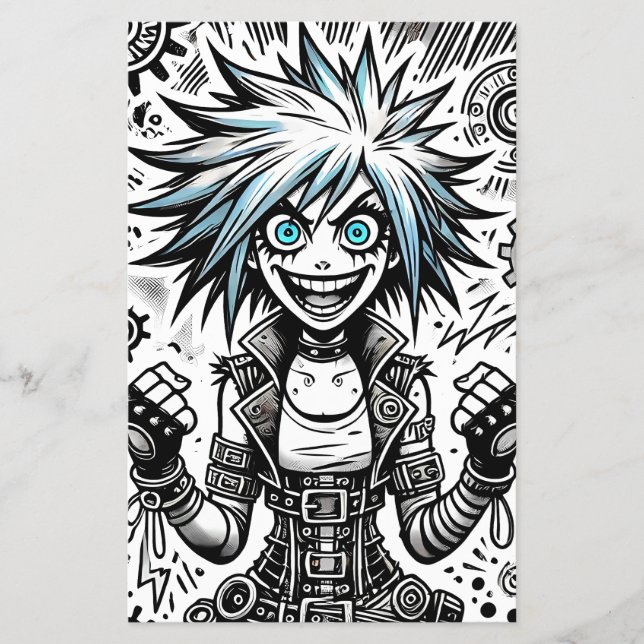 Flyer cómic anime alegre arte original blu_eyes black_a (Frente)