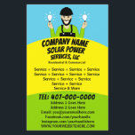 Flyer Compañía de servicios de bombilla de panel solar<br><div class="desc">Personalice y personalizar este llamativo diseño de plantillas de colgador de puertas solares (lavado de energía) profesional para adaptarse a las necesidades de su empresa. Esta plantilla solar muestra la imagen del personaje del técnico de servicio de panel solar que sostiene bombillas. Añada su logotipo para una marca más eficaz....</div>