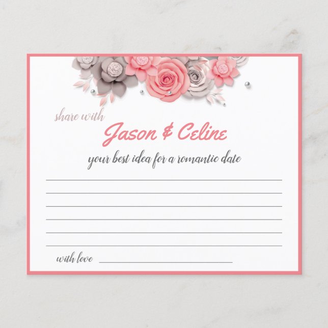 Flyer Compartir una fecha ideal para la tarjeta de ducha (Frente)