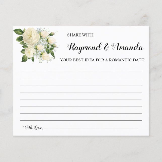 Flyer Compartir una fecha ideal para la tarjeta de ducha (Frente)