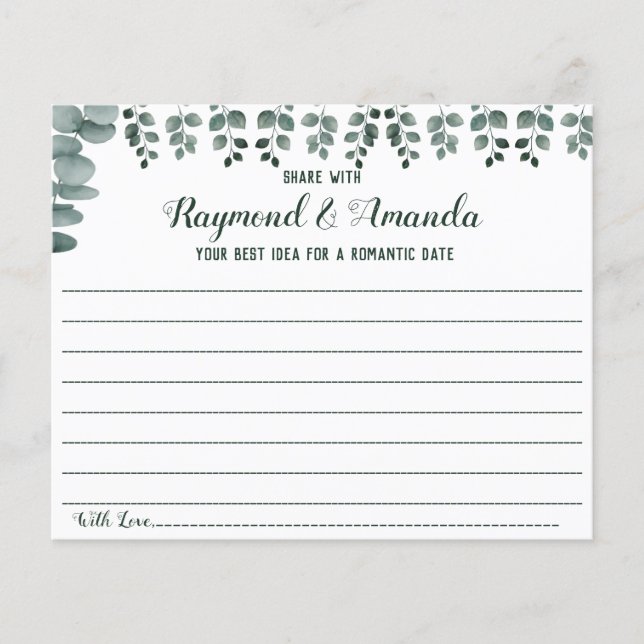 Flyer Compartir una fecha ideal para una tarjeta de duch (Frente)