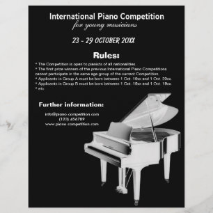 Flyer Competencia de piano