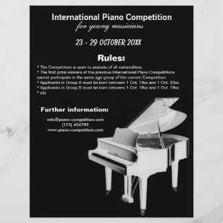 Flyer Competencia de piano