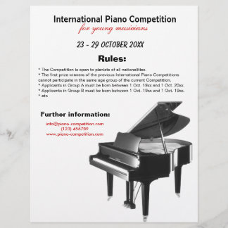 Flyer Competencia de piano