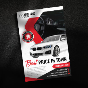 Flyer Concesionario de automóviles llamativo Alquiler de