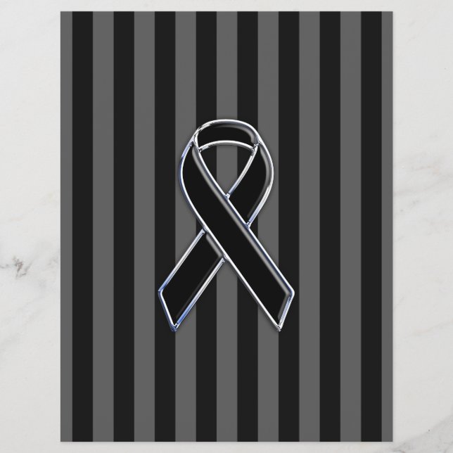 Flyer Conciencia de la cinta negra cromada con estilo (Frente)